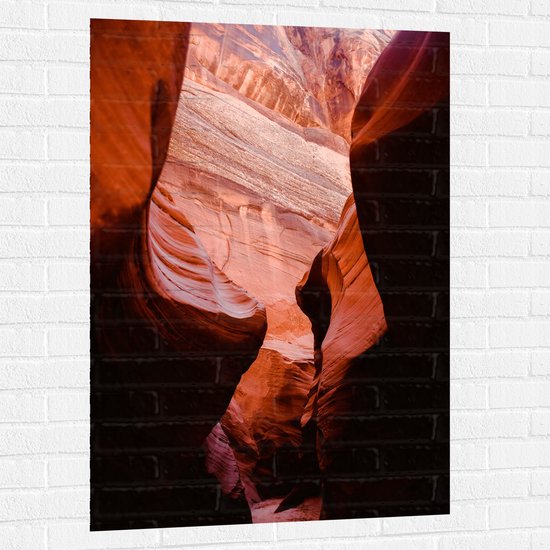 WallClassics - Muursticker - Antelope Canyon Ravijn - 80x120 cm Foto op Muursticker