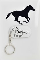 porte-clés cheval avec carte - cadeau cheval - cheval - Joli cadeau à offrir à votre ami - 2,9 x 5,4 cm