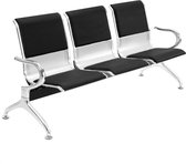 PrimeMatik - Wachtkamerbank met ergonomische 3-zits gestoffeerde stoelen