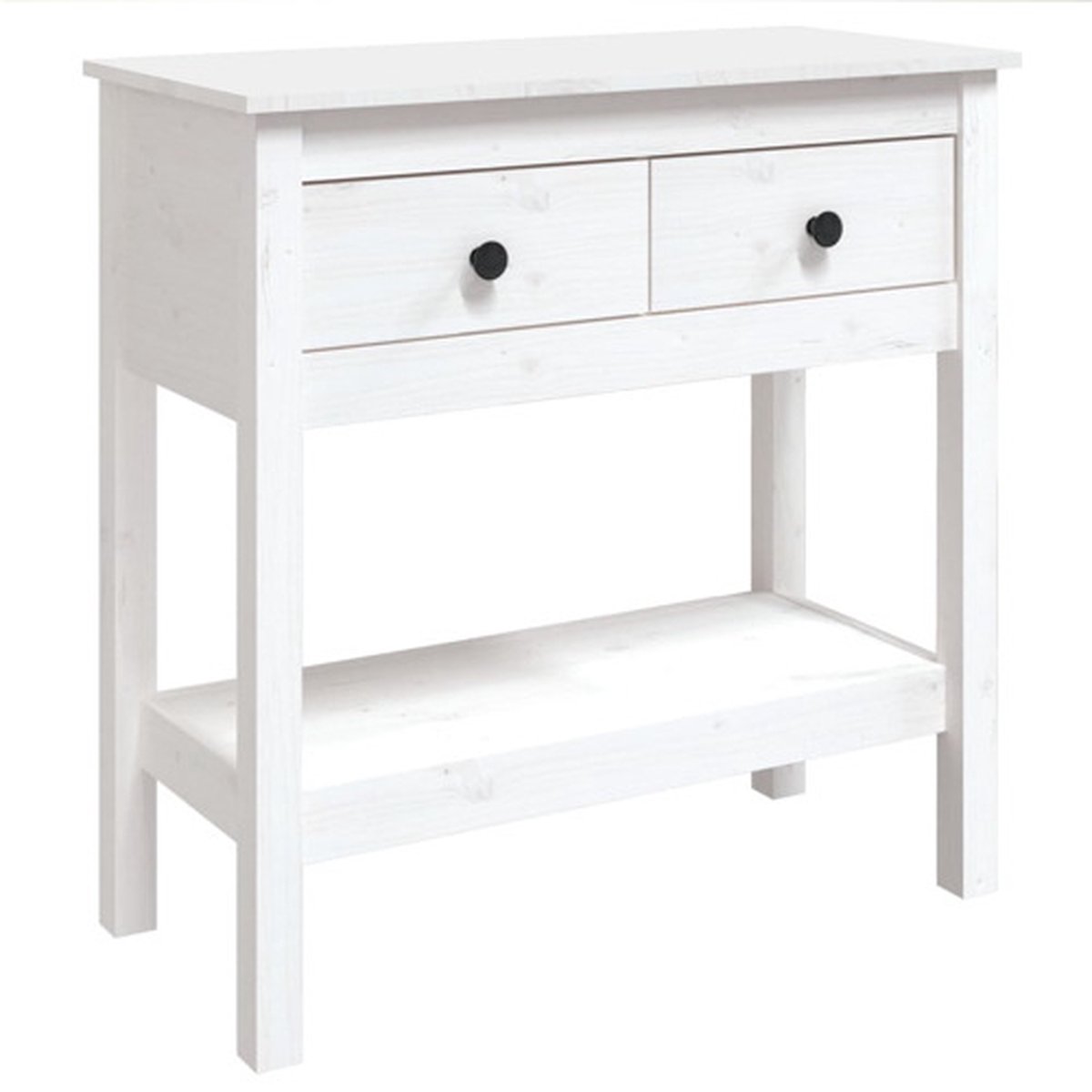 vidaXL Wandtafel - 75x35x75 - cm - massief - grenenhout - wit