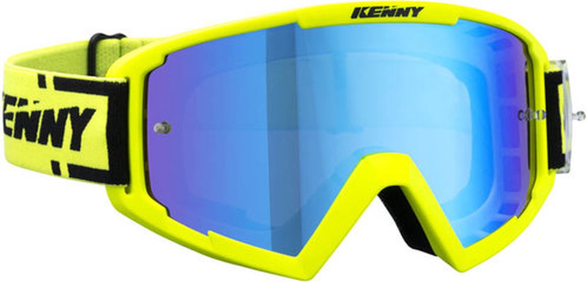 Kenny Racing - Adult Track Motocross Enduro Downhill BMX Bril - Neon Geel met Spiegellens