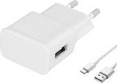 Travel Charger Oplader Micro-USB-C Reis en Thuis oplader 2.1 A - Wit