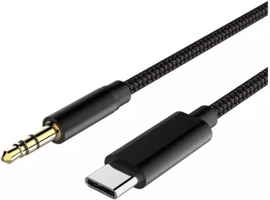 USB-C naar Jack AUX Kabel - Nylon Gewoven - 3.5 mm voor Auto - Adapter