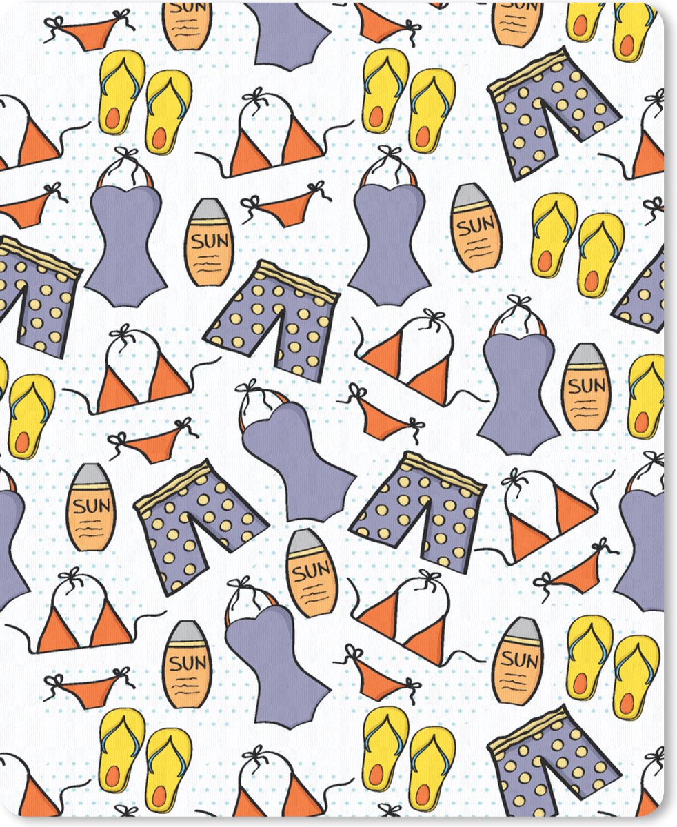 Muismat 19x23 cm - Mousepad Badkleding - Patronen - Zomer - Muismatten