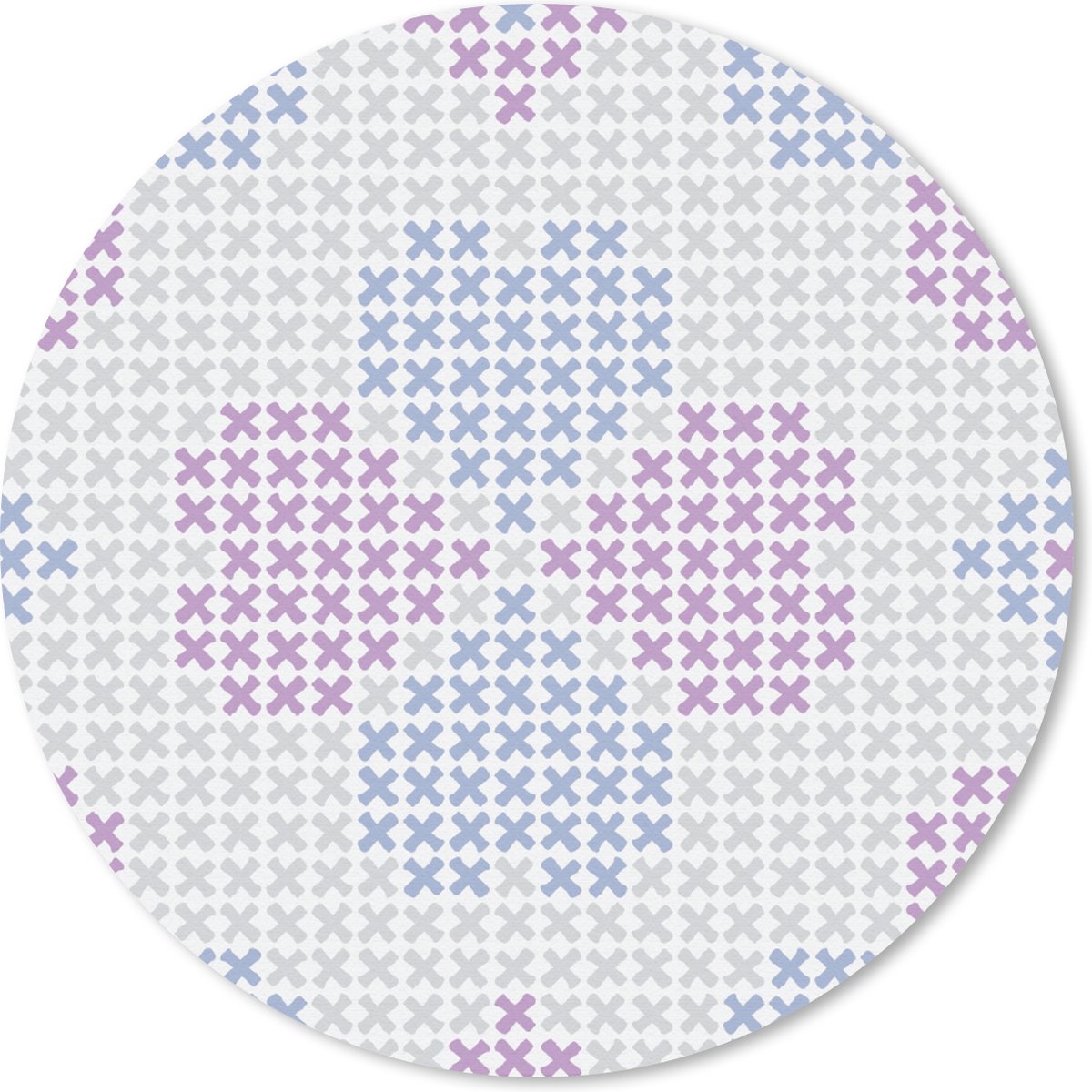 Muismat rond 20x20 cm - Mousepad Klaver - Patronen - Paars - Ronde muismatten