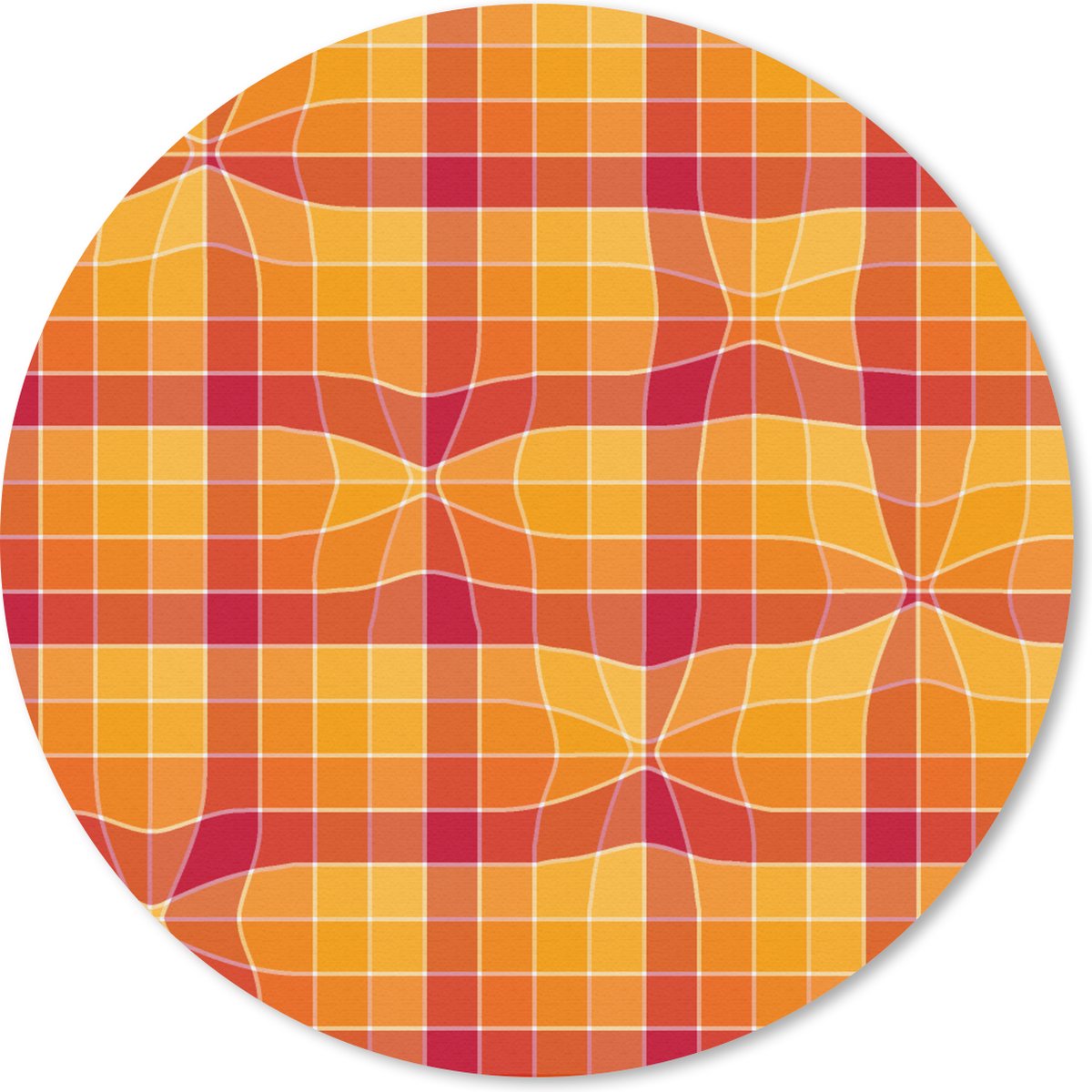 Muismat rond 30x30 cm - Mousepad Oranje - Patronen - Abstract - Ronde muismatten