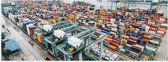 WallClassics - Poster (Mat) - Haven met heel veel Containers - 90x30 cm Foto op Posterpapier met een Matte look