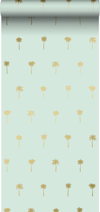 ESTAhome behang palmbomen mintgroen en goud - 139159 - 0,53 x 10,05 m - ESTAHome