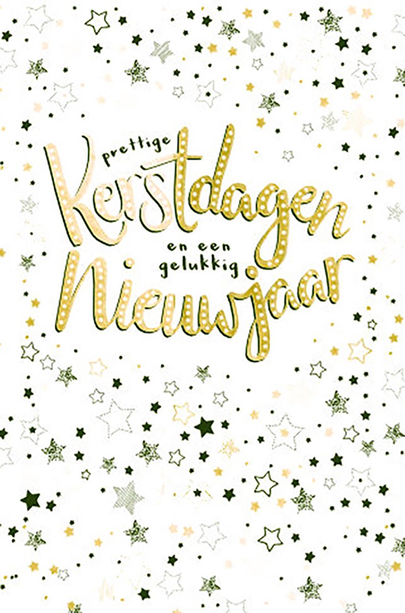 MGPcards - 6 Luxe dubbele Kerstkaarten - Foliedruk - Gekleurde envelop - 11,5 x 17 cm