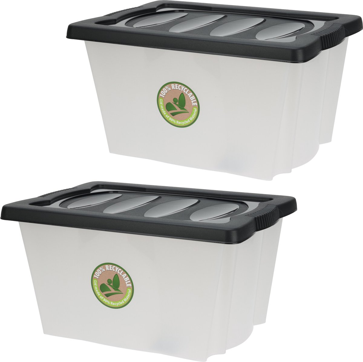 Storage Solutions Opberg box/doos - 5x stuks - kunststof - 20 liter - 43 x 33 x 24 cm