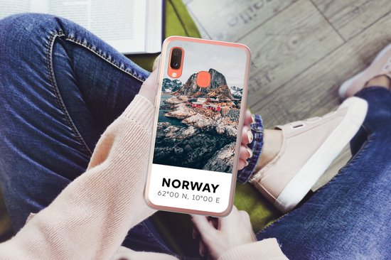 Coque Samsung Galaxy A20e - Norvège - Water - Montagnes - Coque de téléphone en Siliconen