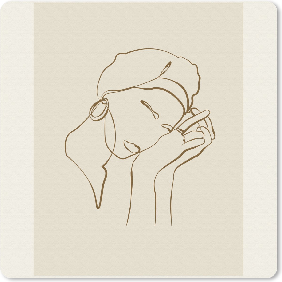 Muismat 30x30 cm - Mousepad Vrouw - Line art - Quotes - Tekst - Muismatten