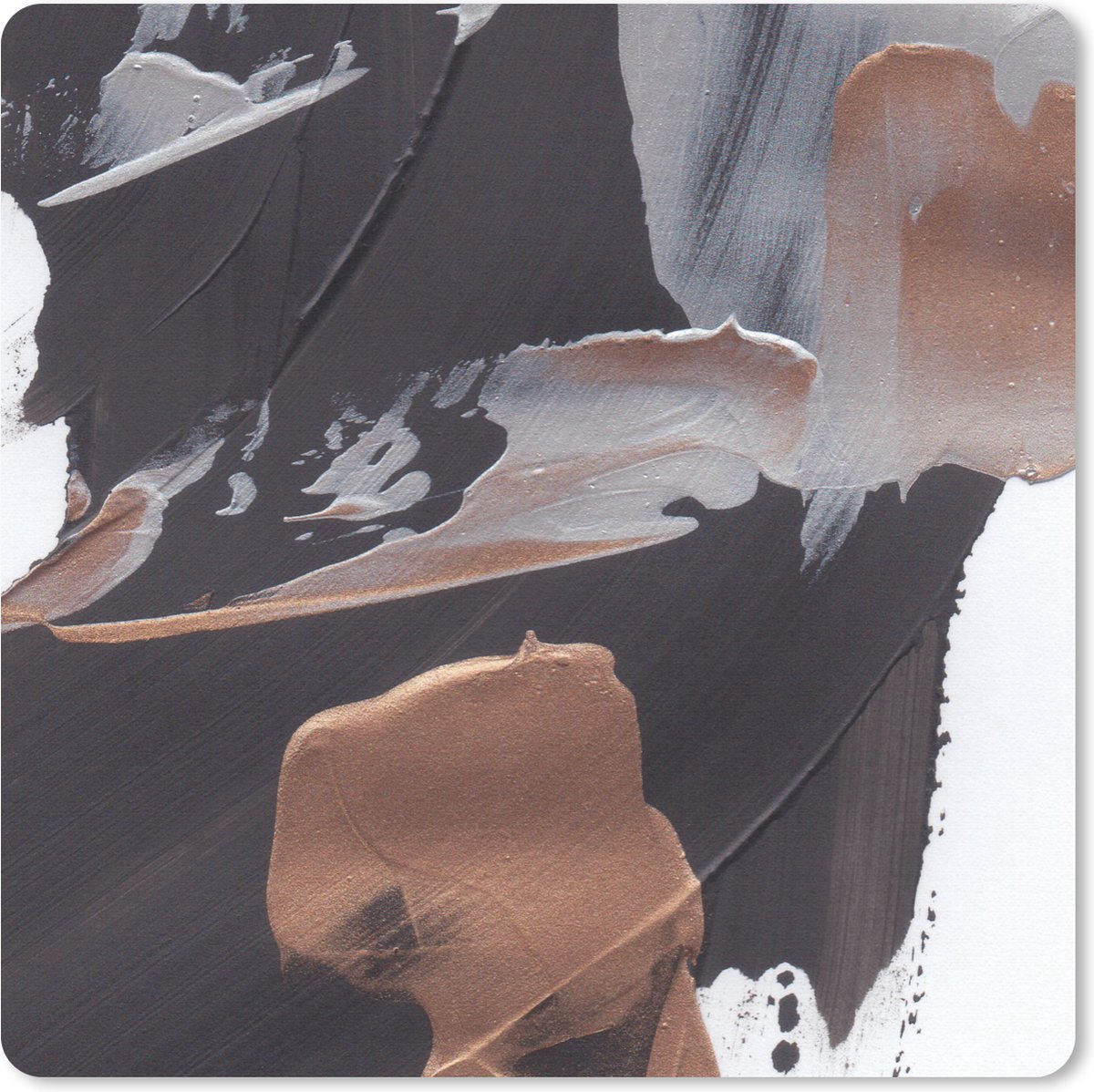 Muismat 20x20 cm - Mousepad Abstract - Verf - Goud - Muismatten