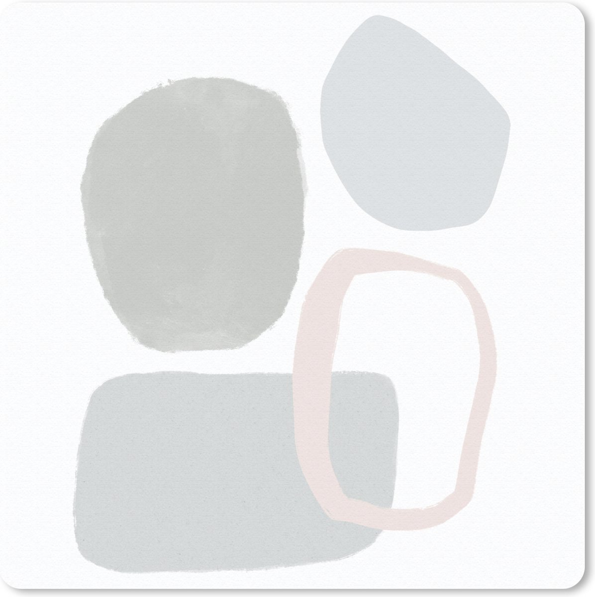 Muismat 30x30 cm - Mousepad Line art - Abstract - Pastel - Muismatten