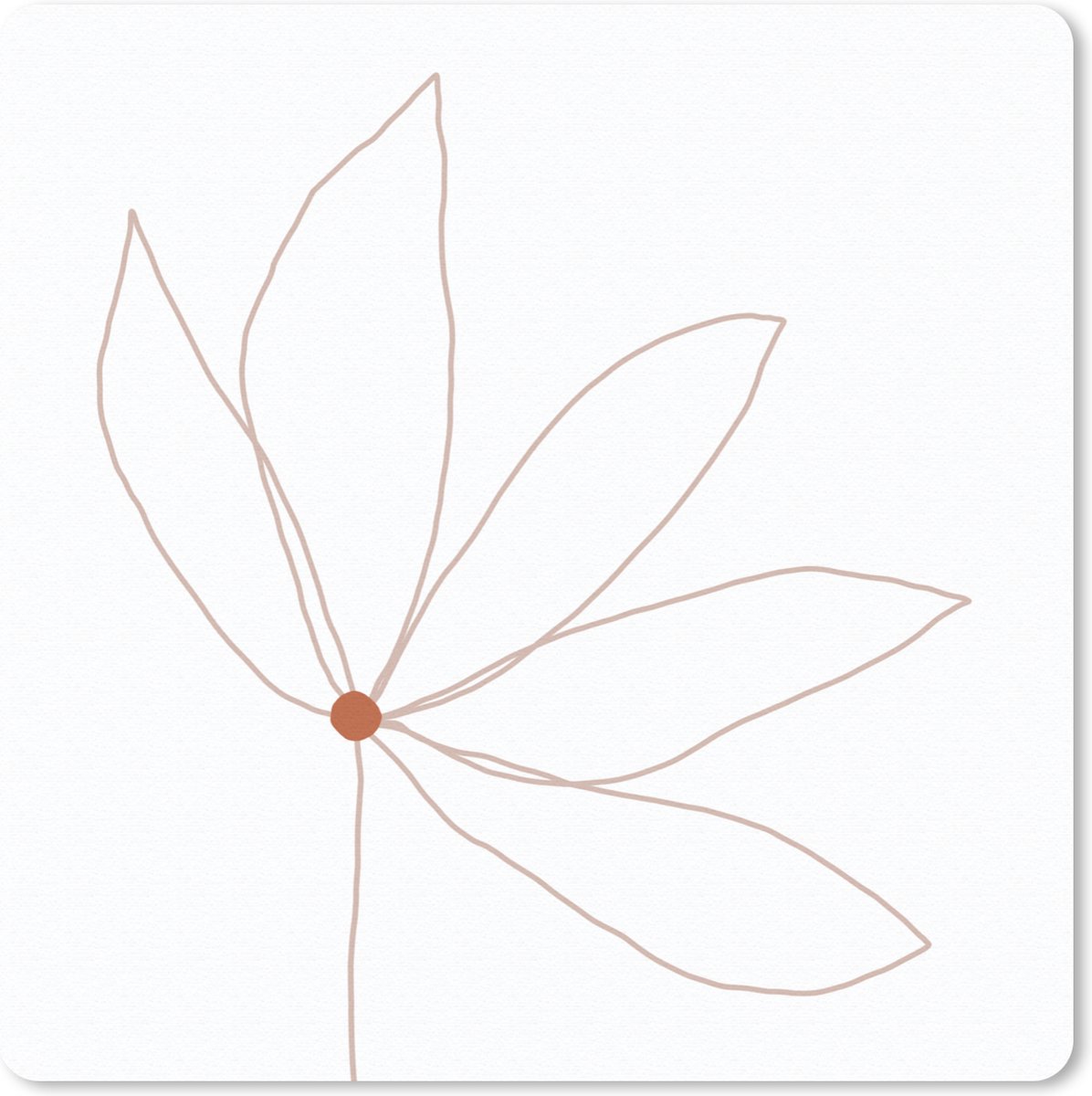 Muismat 30x30 cm - Mousepad Minimalisme - Bloemen - Line art - Muismatten