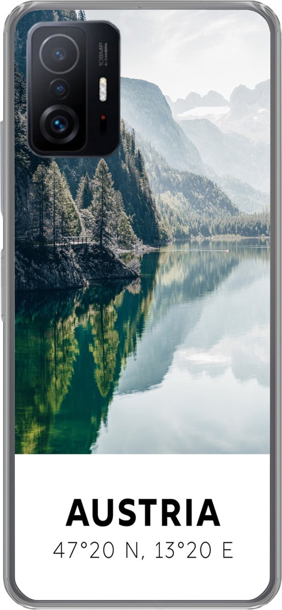 Telefoonhoesje Geschikt voor Xiaomi 11 Lite 5G NE hoesje - Oostenrijk - Water - Groen - Alpen - Siliconen Telefoonhoesje Telefoonhoesje