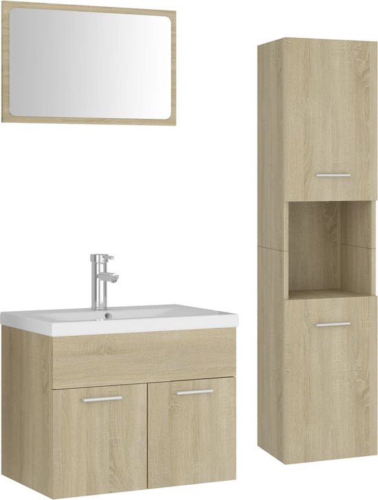 Tidyard Badkamerspiegel met led-wandspiegel, spaanplaat, zwart, 40 x 8