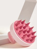 Shampoo massageborstel - siliconen massageborstel voor de haren - haar massage borstel - Hoofdhuid borstel - Haargroei & anti roos - Roze
