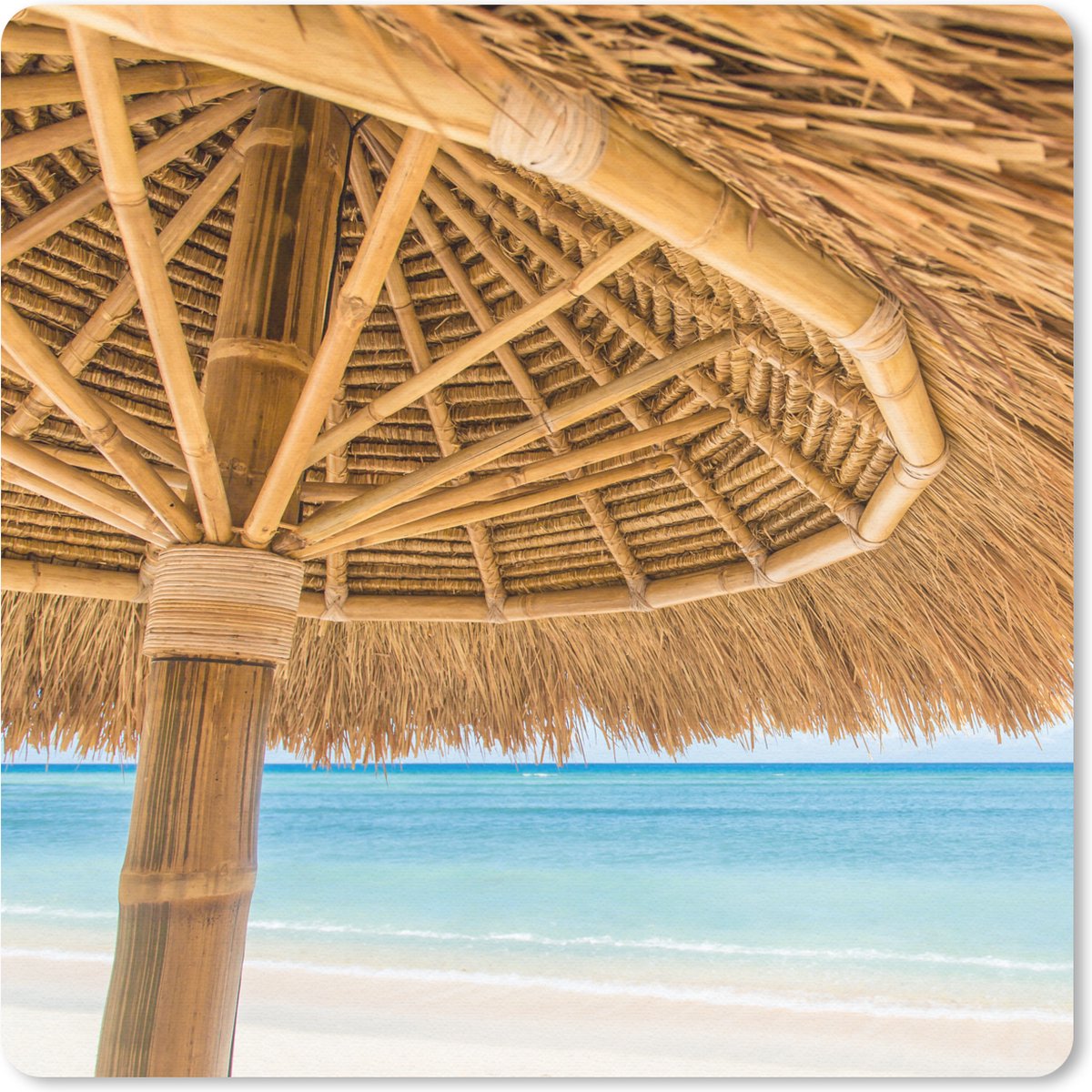 Muismat 20x20 cm - Mousepad Parasol - Strand - Zee - Tropisch - Muismatten