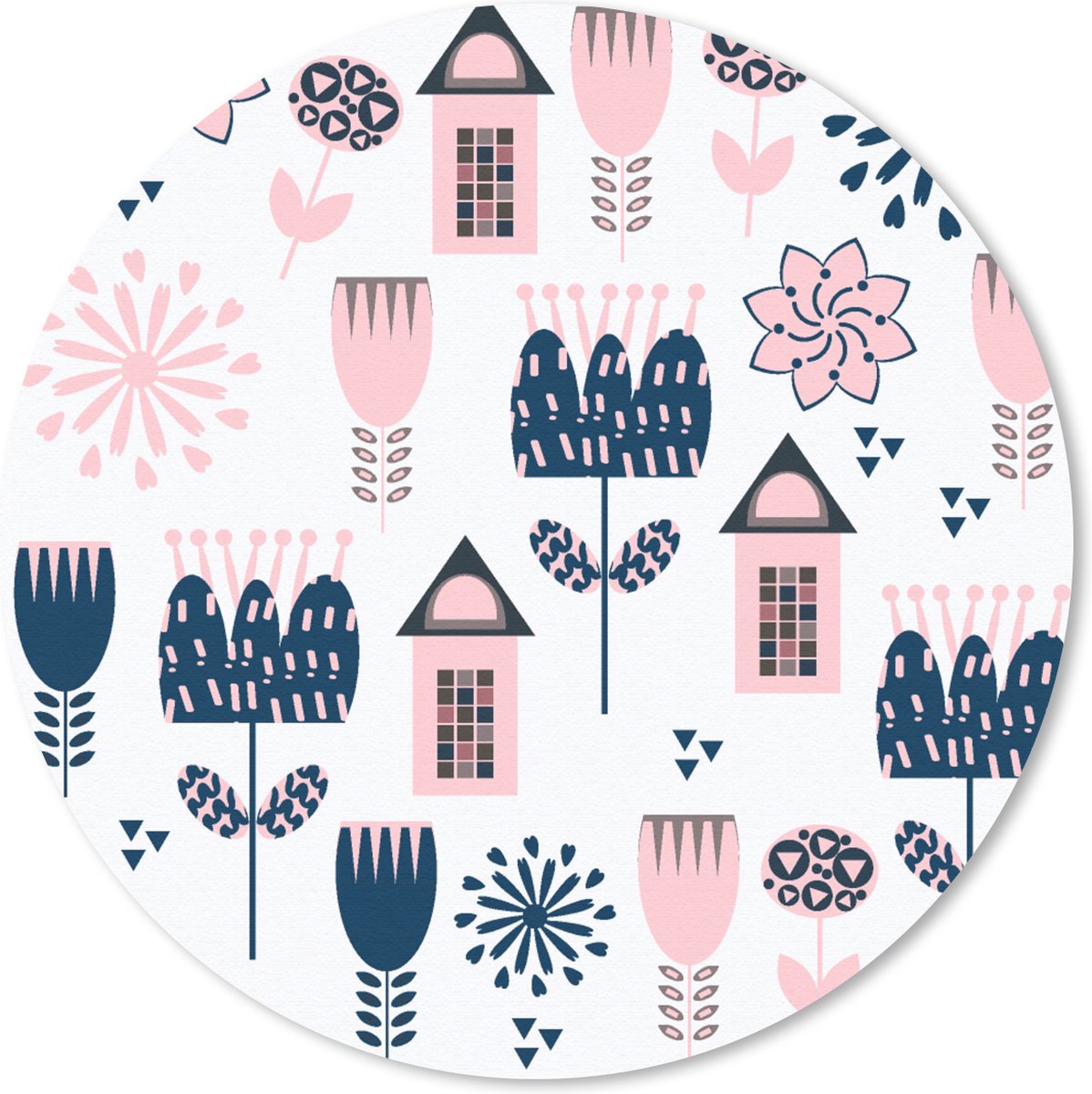 Muismat rond 30x30 cm - Mousepad Patroon - Pastel - Scandinavië - Ronde muismatten