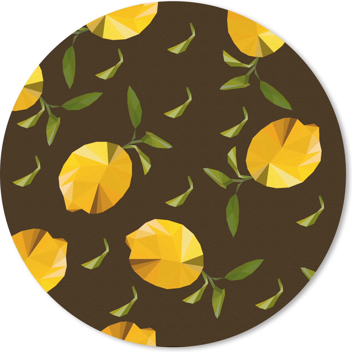 Muismat rond 40x40 cm - Mousepad Citroen - Fruit - Patronen - Origami - Ronde muismatten