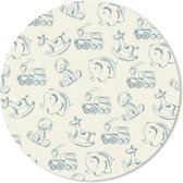 Muismat - Mousepad - Rond - Dieren - Speelgoed - Patroon - 50x50 cm - Ronde muismat
