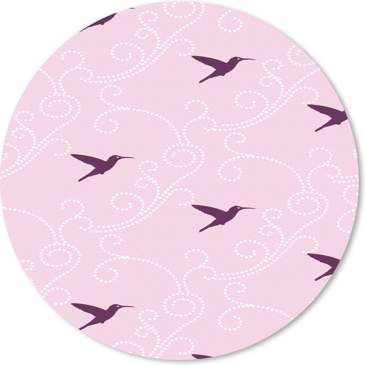 Muismat rond 30x30 cm - Mousepad Vogel - Patronen - Roze - Ronde muismatten