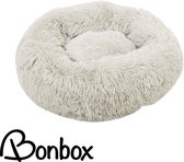 Bonbox Shop - maat M - Donut bed in wit - dierenmand voor katten, kittens en kleine honden - knus mandje - Donutbed diameter 50 cm - Anti anxiety