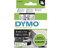 DYMO originele D1 labels | Zwarte Tekst op Wit Label | 9 mm x 7 m | Zelfklevende etiketten voor de LabelManager labelprinter | gemaakt in Europa