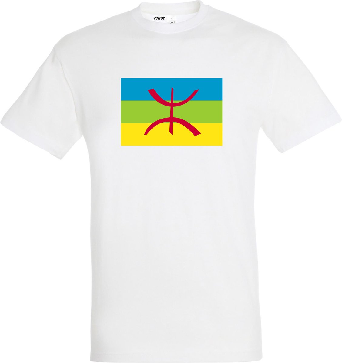 T-shirt Amazigh / Berberse Vlag | Marokko Shirt | WK 2022 Voetbal | Morocco Supporter | Wit | maat XL