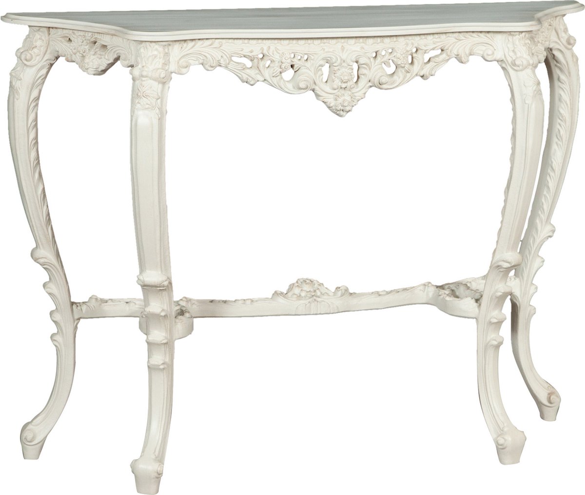 Barok console wandconsole/spiegelconsoles/wandplank 45 x 21 antiek wit goud (wit zilver