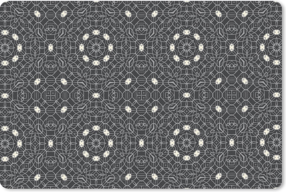 Bureau onderlegger - Muismat - Bureau mat - Patronen - Zwart Wit - Ornament - 60x40 cm