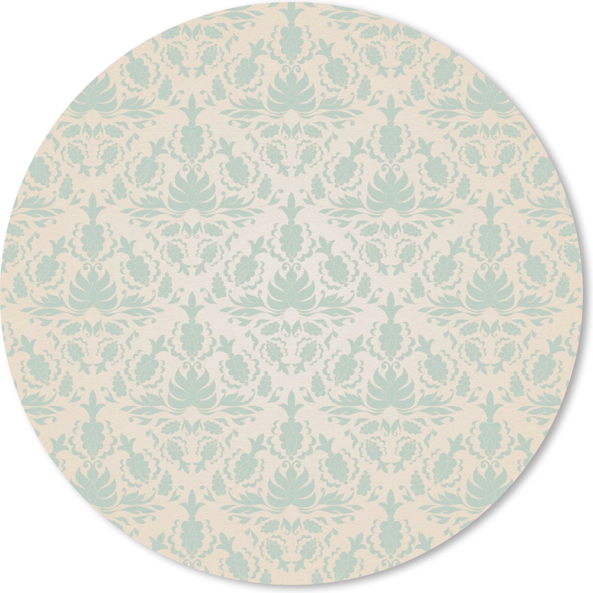 Muismat rond 50x50 cm - Mousepad Damast - Vintage - Pastel - Design - Ronde muismatten