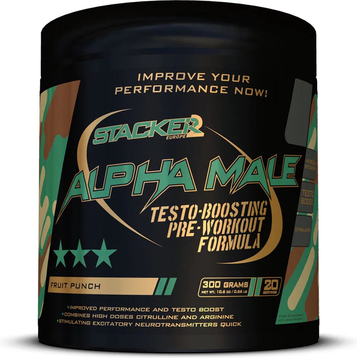 Goedkoopste Stacker 2 Alpha Male Pre-Workout - 20 servings - Tropical