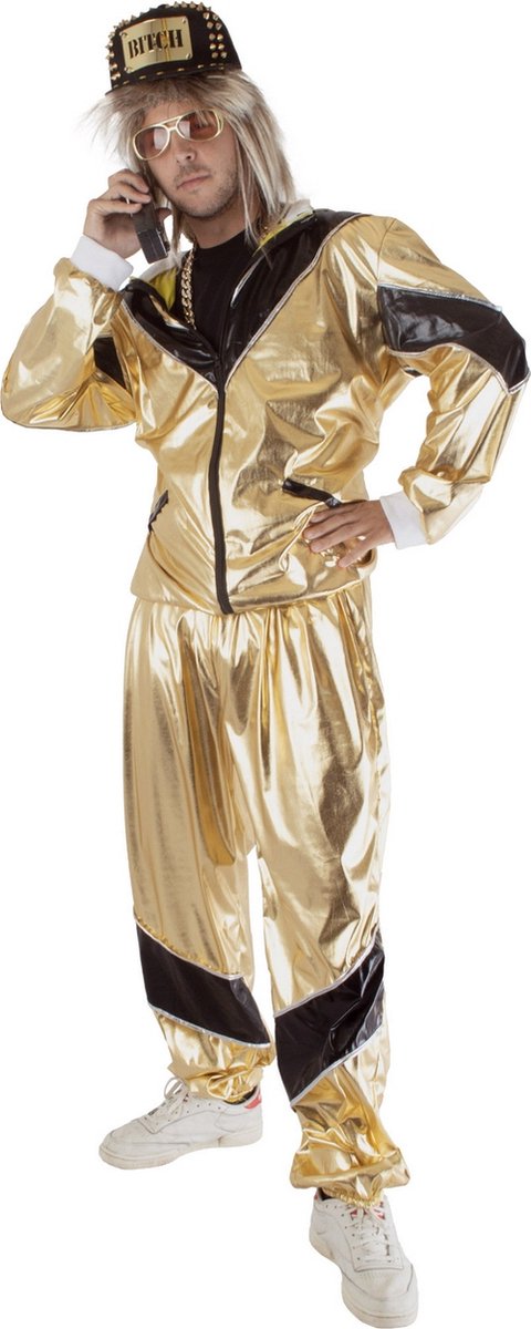 september Additief stoel Funny Fashion - Grappig & Fout Kostuum - Wout Fout Goud - Man - zwart,goud  - Maat... | bol.com