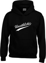 Hoodie - Unathletic - Sarcastisch - Sarcasme - Tekst - Zwart - Unisex - Maat L