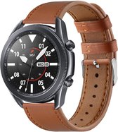 Strap-it Smartwatch bandje 22mm - leren bandje geschikt voor Samsung Galaxy Watch 46mm / Galaxy Watch 3 45mm / Gear S3 Classic & Frontier - Amazfit GTR 47mm / GTR 2 / GTR 3 - Pro / GTR 4 - OnePlus Watch - bruin