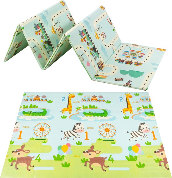 Relaxdays Puzzel Speelmat Met Rand Dieren En Vormen Speeltegels Foam Kruipmat Baby 592272765