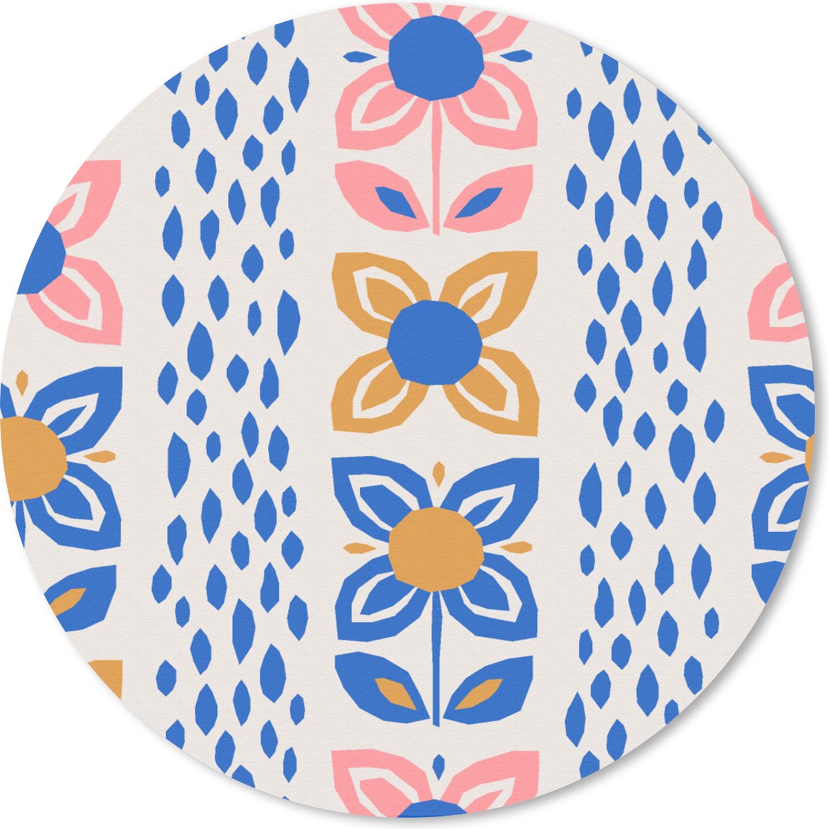 Muismat rond 20x20 cm - Mousepad Bloemen - Scandinavië - Patronen - Ronde muismatten