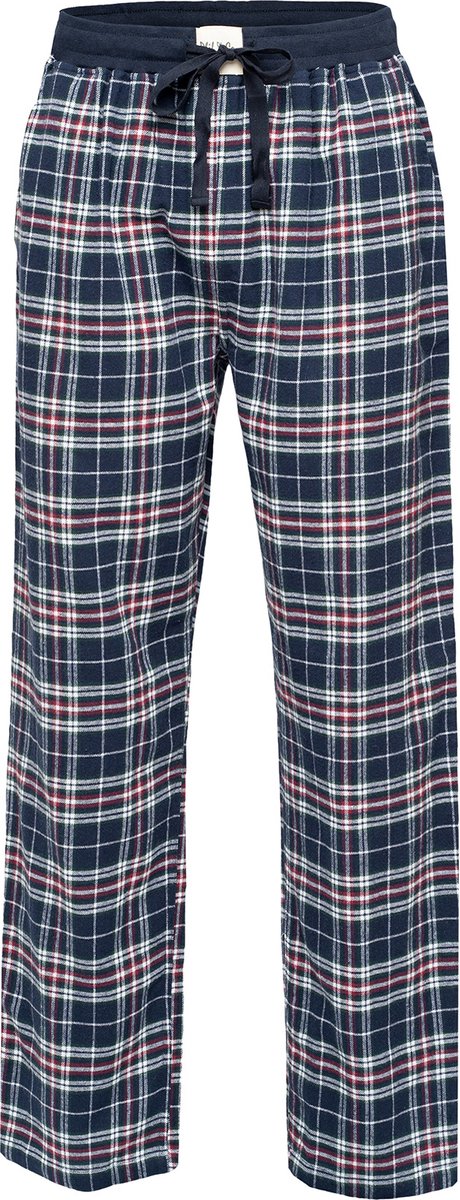 Phil & Co Heren Pyjamabroek Lang Geruit Flanel Rood - Maat XL