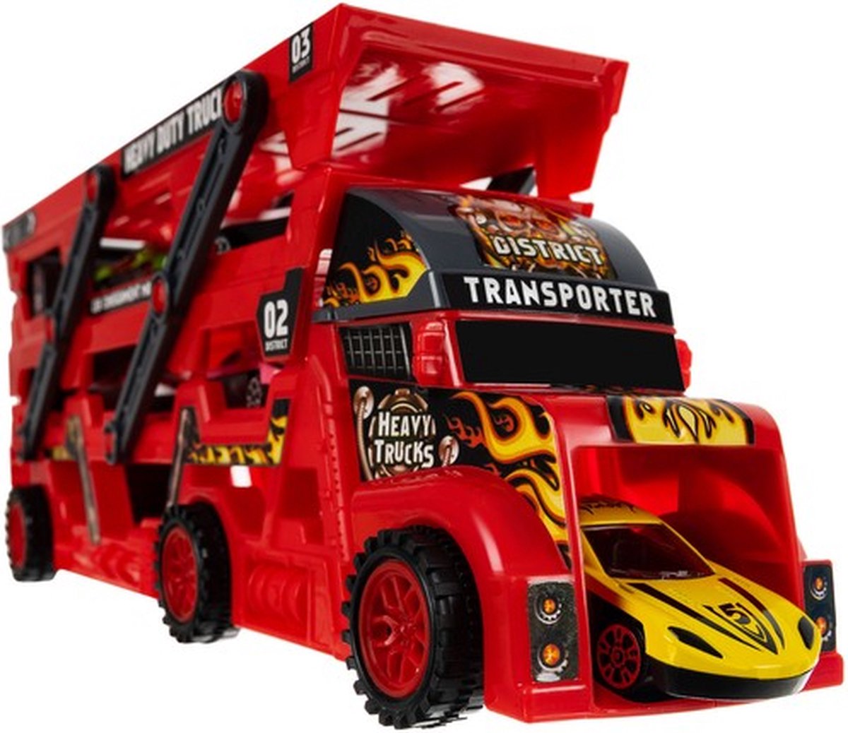Camion de transport jouets voitures pour garçons 3 4 5 6 ans, camion de  piste de course portable