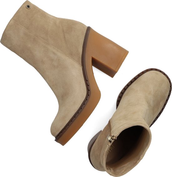 Notre-V 32233 Enkellaarsjes - Enkelboots met rits - Dames - Beige - Maat 38  | bol.com