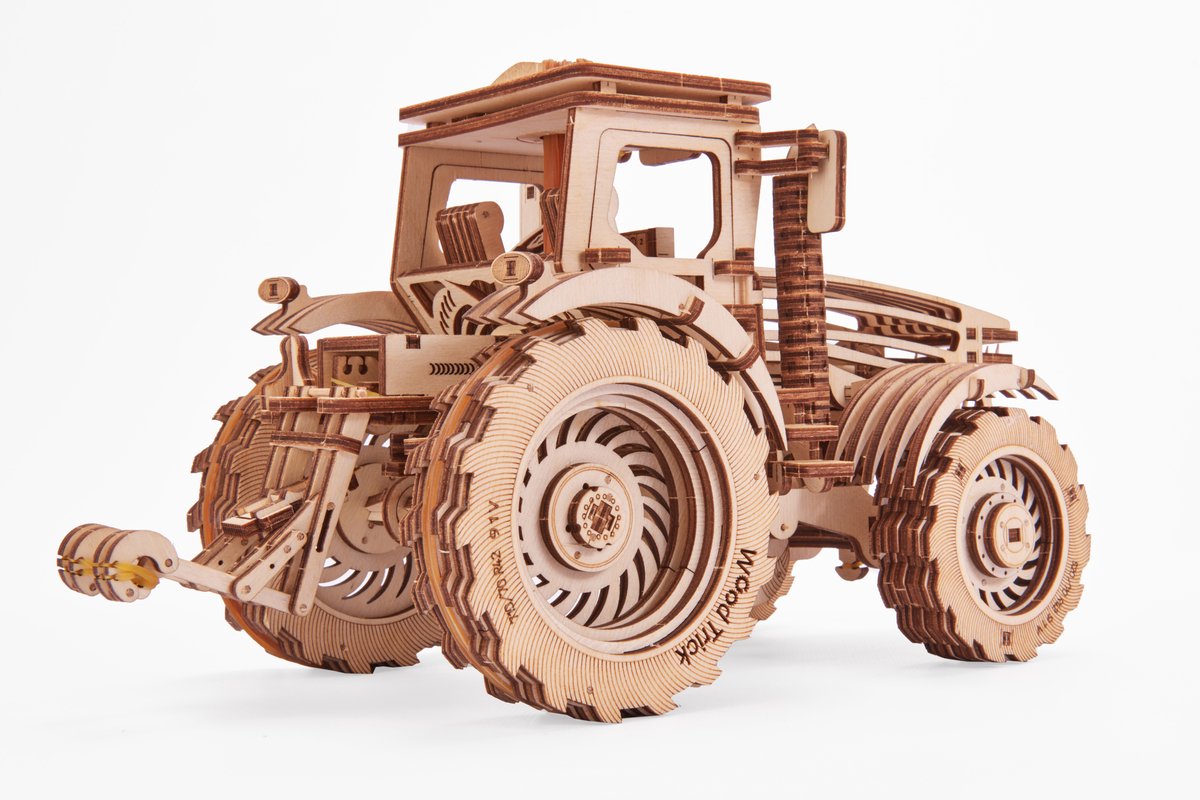 Wood Trick – Modelbouw 3D houten puzzel – Tractor (WDTK006) – 401 stuks - Geen lijm noch verf nodig! — afbeelding 14