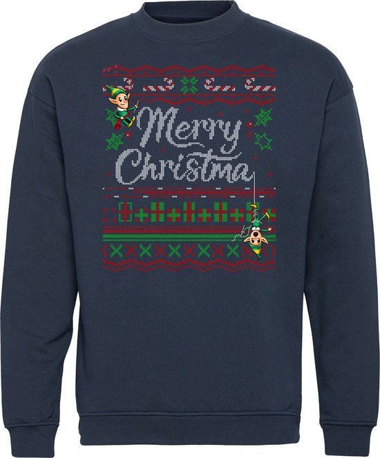 The Grinch unisex kersttrui - Merry Grinchmas gebreide wintertrui sweatshirt Ugly Christmas sweatshirt voor mannen en vrouwen rood (DE/NL/SE/PL, alfanumeriek, XXL, normaal, rood