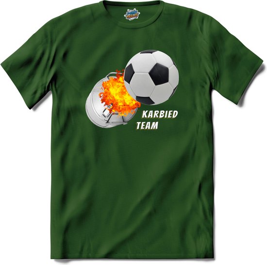 Foto: Carbied bus voetbal schieten oud en nieuw melkbus vuurwerk t shirt unisex bottle groen maat xxl