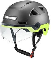 Vito E-Light Speed Pedelec helm met vizier mat zwart geel S/M 55/58cm | Snorfiets helm Snorscooter | Geschikt voor Helmplicht
