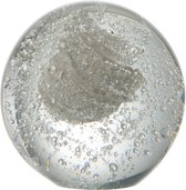 Sphère / boule décorative en presse-papier - Wit / crème / beige / transparent / argent - 8,5 x 8,5 x 8,5 cm de haut.