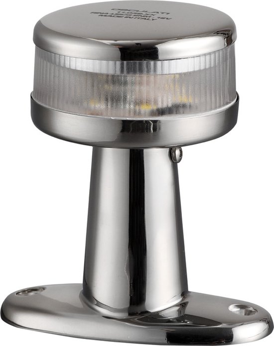 Osculati Evoled ankerlicht van roestvrij staal met 12V LED. 100mm hoog, 360 graden.