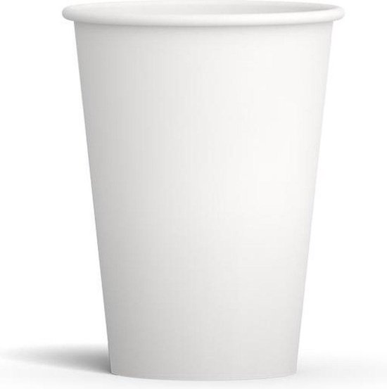 Borvat®| Koffiekop Wit | Wit | 200ml | 100 stuks | Kartonnen beker | Papieren beker| Drinkbeker