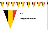 12x Vlaggenlijn Belgie 10 meter 3kleur - België national EK WK voetbal hockey Belgium sport festival thema feest